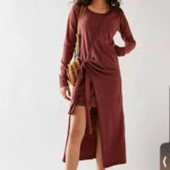 Free People Molly Side-Tie Dress Bittersweet Size L - Picture 1 of 12